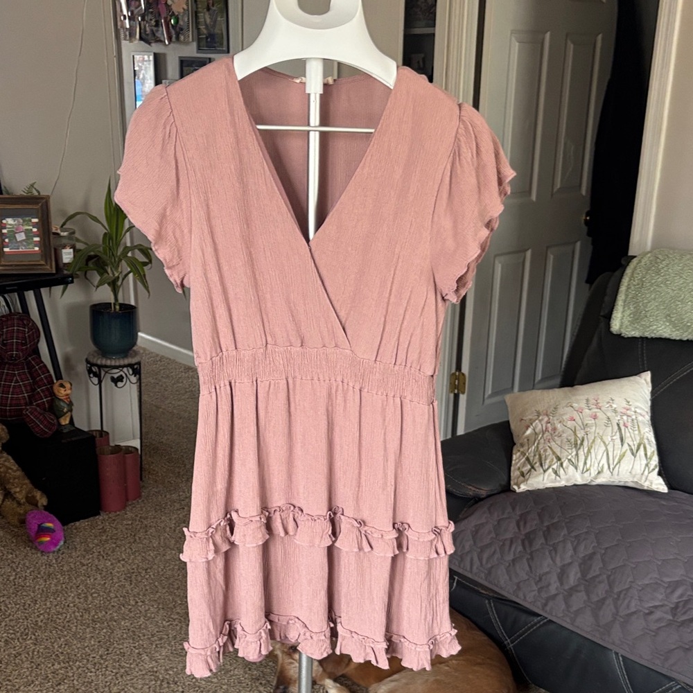 Altered state Elegant Pink Ruffle Dress SZ M